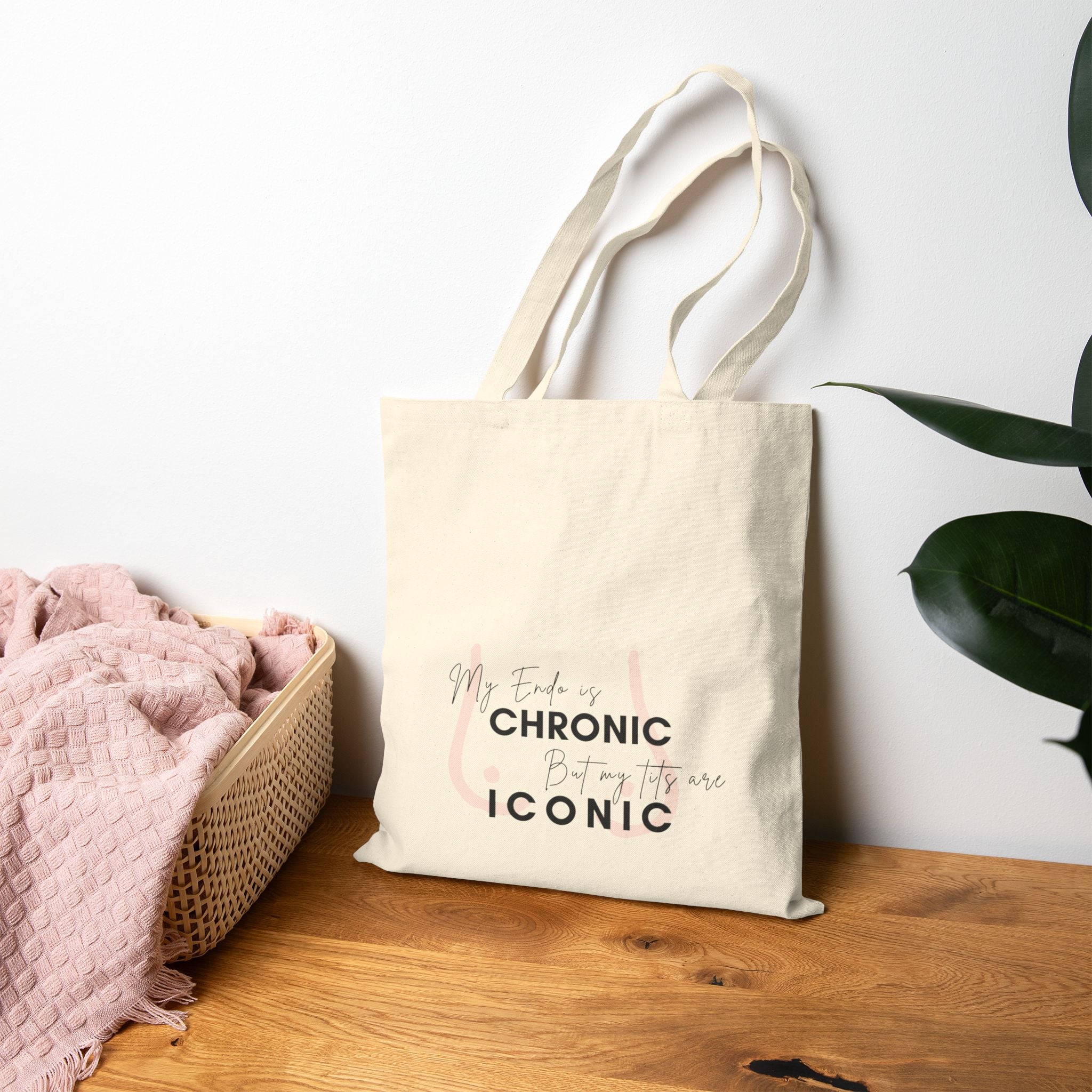 My Endo is CHRONIC but my tits are INCONIC Cotton Canvas Tote Bag